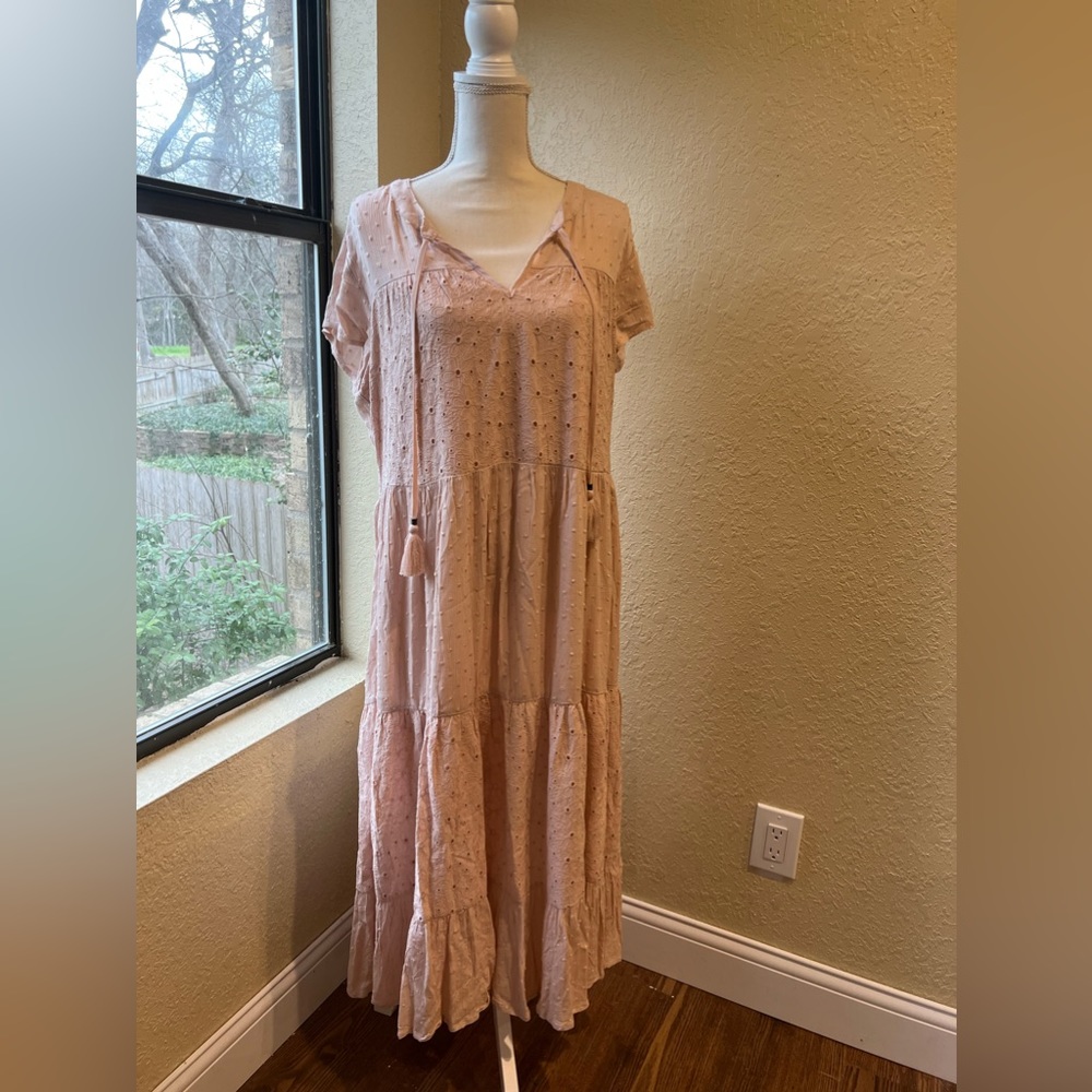 Kate & Sam spring pink  dress boho casual size large nwt